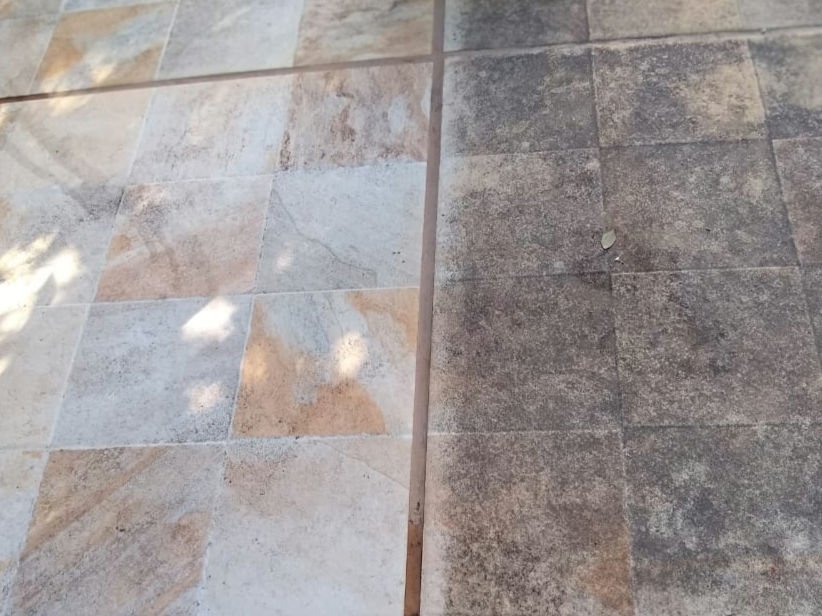 Pedra externa após limpeza